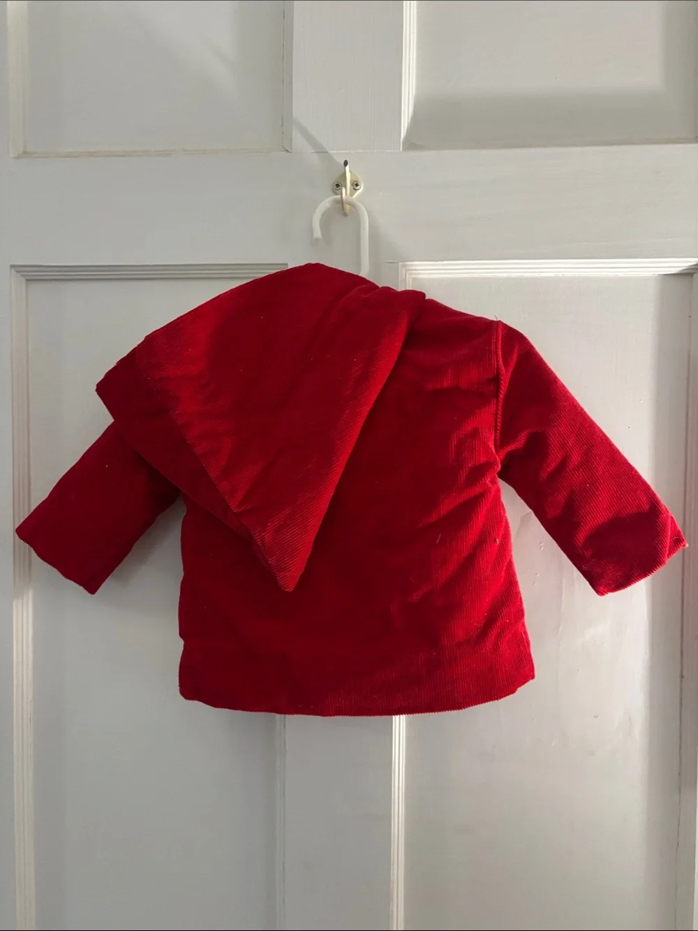 Hanna Andersson Red Corduroy Peacoat with Sherpa Lining